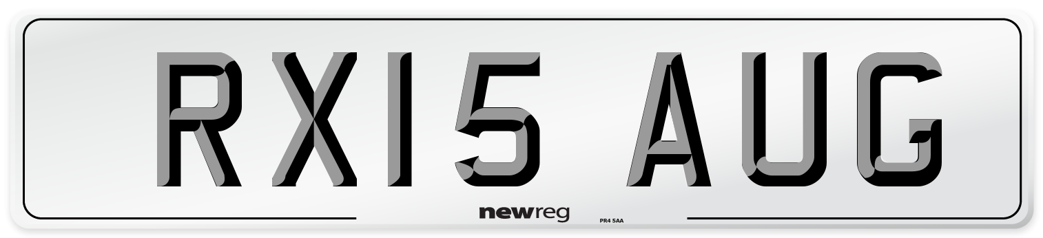 RX15 AUG Number Plate from New Reg